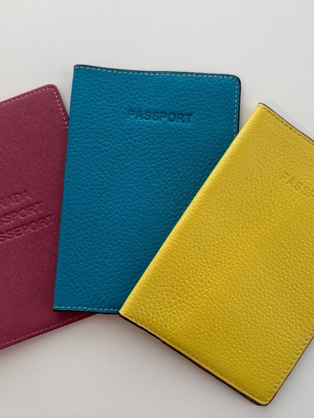 Set of 3 leather passport holders